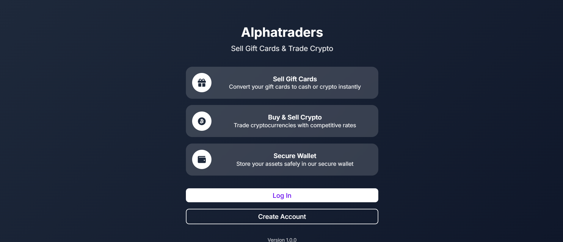 Alphatraders – Sell Gift Cards & Trade Crypto